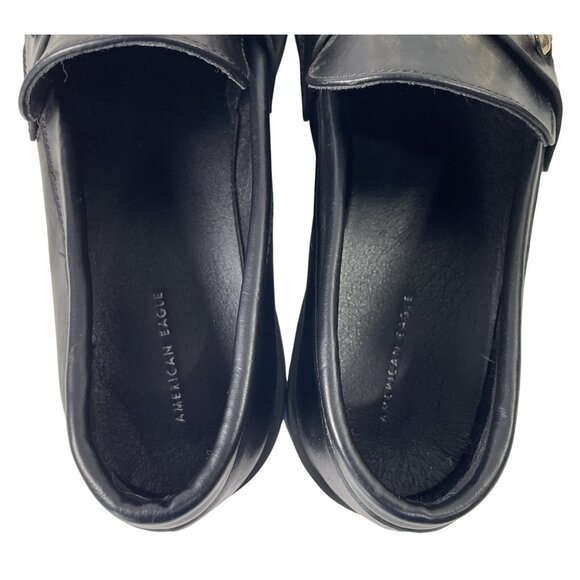 American Eagle Loafers Womens 8.5 Black SlipOn Shoe Horse Bit Old Money Academia - Picture 6 of 8
